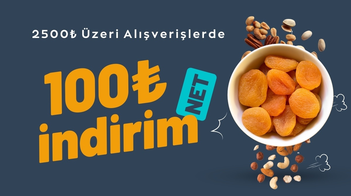 2500 ₺ üzeri alışverişlerinizde sepette 100 ₺ indirim